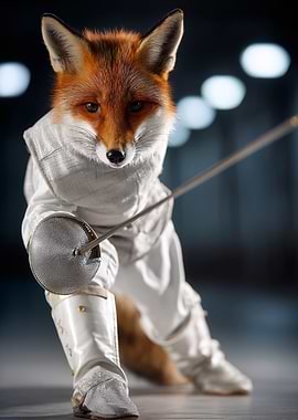 Fox Fencer Poster