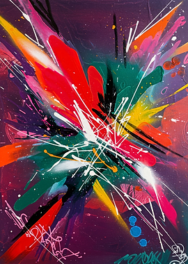 Colorful Abstract Explosion Painting