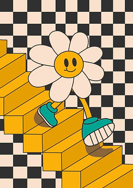 Retro Flower Character