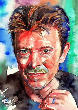 David Bowie Watercolor Portrait