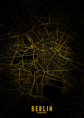 Golden Berlin City Map