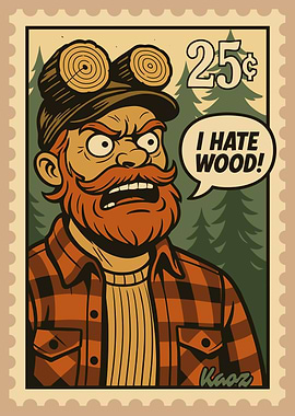 Lumberjack Stamp: I Hate Wood!