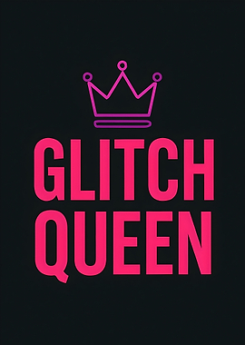 Glitch Queen Text with Crown