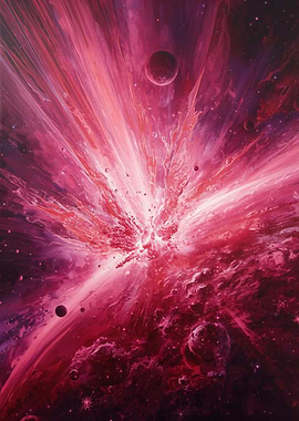 Red Space Nebula Explosion