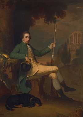 Portrait of a Hunter with Dog