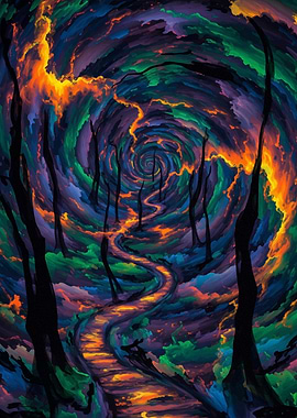 Psychedelic Forest Path