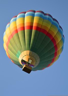 Colorful Hot Air Balloon in Blue Sky