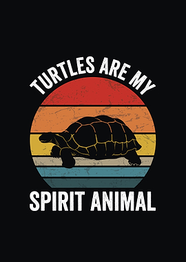 Turtles Are My Spirit Animal Retro Design
