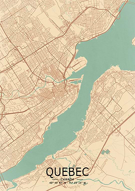 Quebec Vintage Map