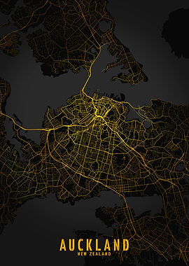 Golden Auckland City Map