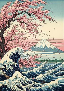 Japanese Cherry Blossoms Mount Fuji