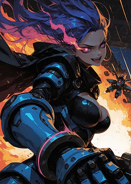 Anime Girl in Futuristic Armor