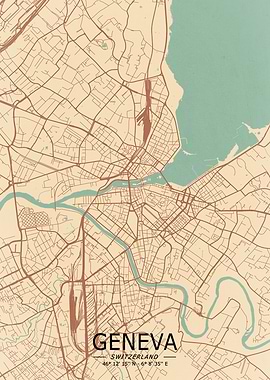 Geneva Vintage Map