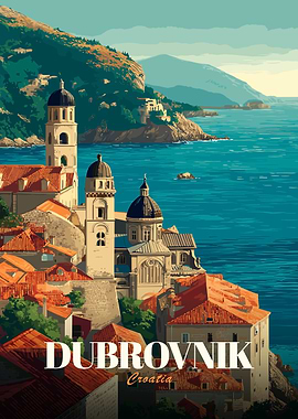 Dubrovnik, Croatia Travel Poster