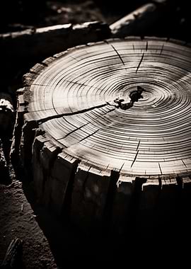 Tree Stump Visible Rings