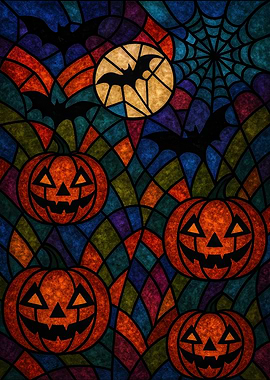 Stained-Glass Pumpkins