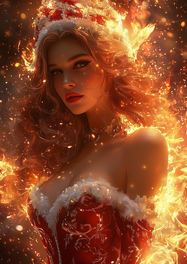 Fiery Christmas Queen Portrait