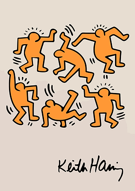Keith Haring Dancing Figures Art