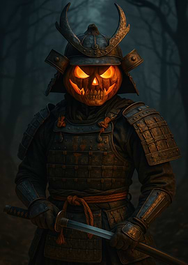 Halloween Samurai Pumpkin Warrior
