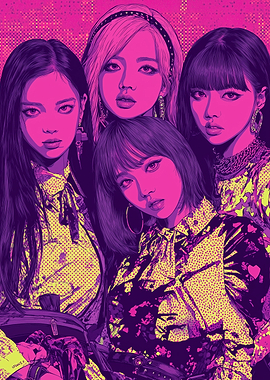 Blackpink in Pop Art Style