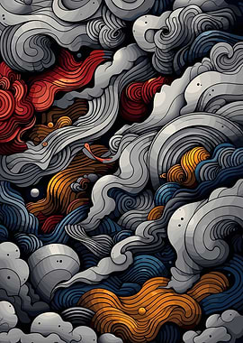 Abstract Swirling Colorful Pattern