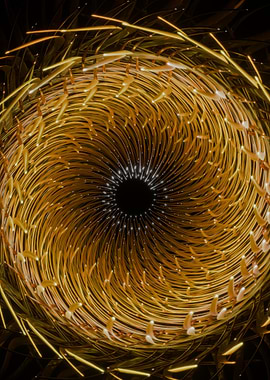 Golden Swirl Abstract Digital Art