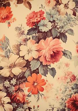 Floral Pattern Vintage Art