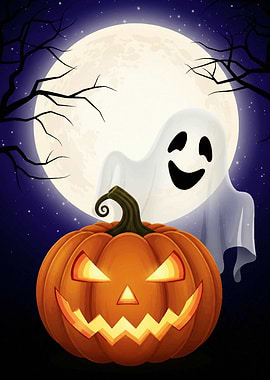 Halloween Pumpkin and Ghost Halloween2025