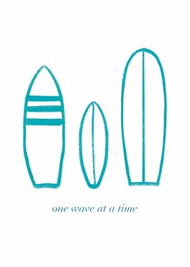 Surfboards Minimalist Art: One Wave