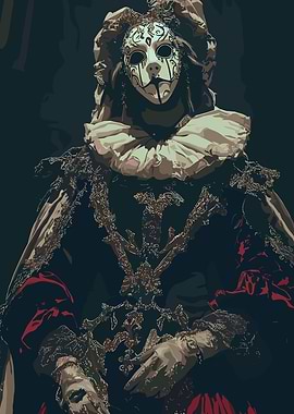 Masked Figure in Baroque Attire