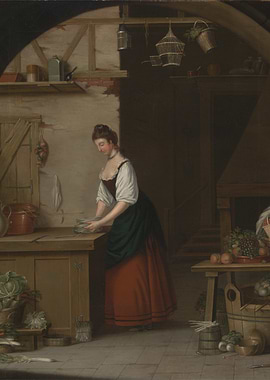 Woman in Kitchen, Painting