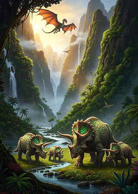Dinosaurs Dragon Lush Valley