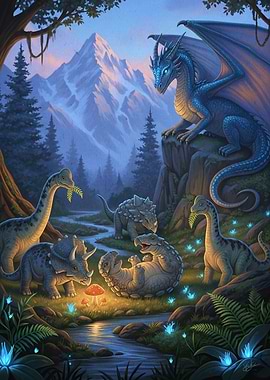 Dragon Dinosaurs Forest