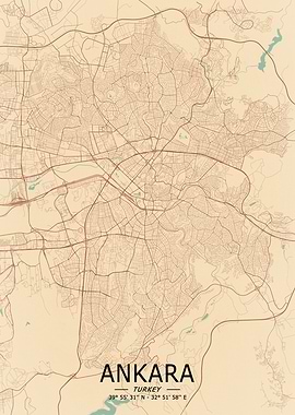 Ankara Vintage Map