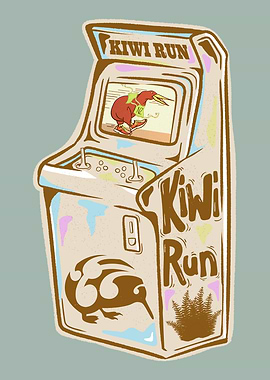 Kiwi Run Arcade Game Illustration