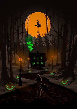 Halloween Night in the Haunted Forest