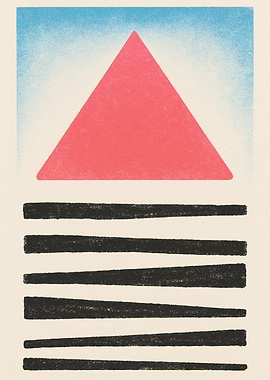 Abstract Bauhaus Composition with Triangle and Lines