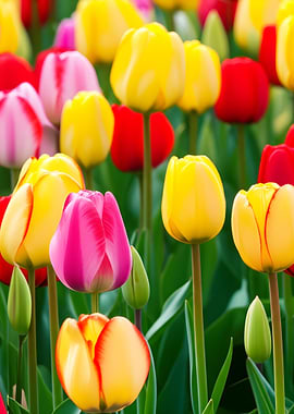 Colorful Tulip Garden