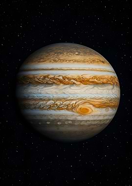 Jupiter planet in space with stars