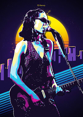 PJ Harvey Retro Music Poster