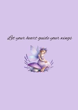 Fairy on Mushroom with Lavender