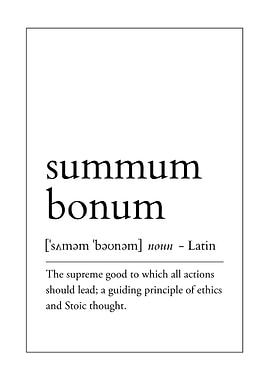 Summum Bonum Definition Print