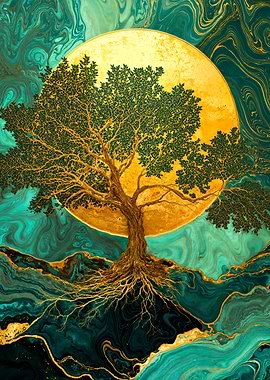 Golden Tree of Life Illustration