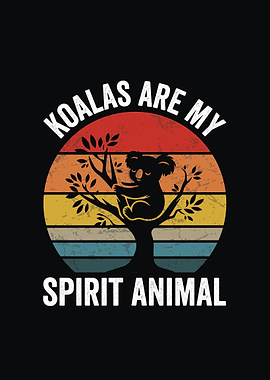 Koala Spirit Animal Retro Design