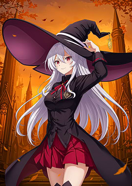 Anime Witch with Silver Hair