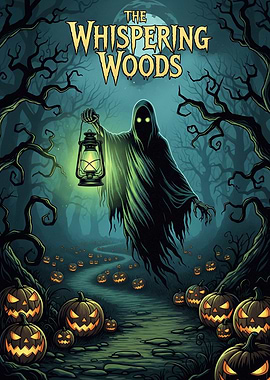 The Whispering Woods Halloween Scene