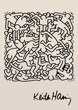 Keith Haring Figures Pile Up