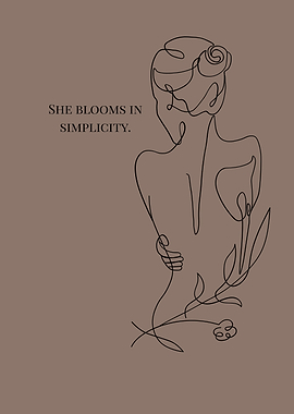 She Blooms in Simplicity Line Art