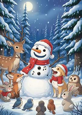 Winter Wonderland Caroling Scene