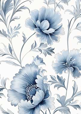 Blue Floral Pattern Art